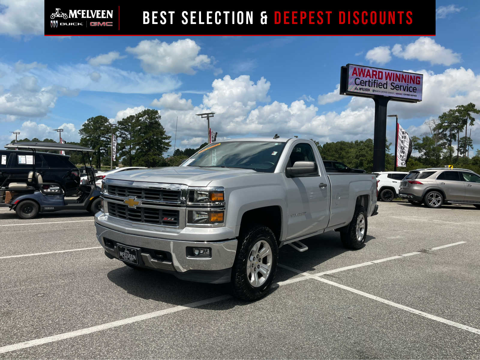 Silver Ice Metallic 2014 Chevrolet Silverado 1500 Pickup Truck Four-Wheel Drive 6-Speed Automatic