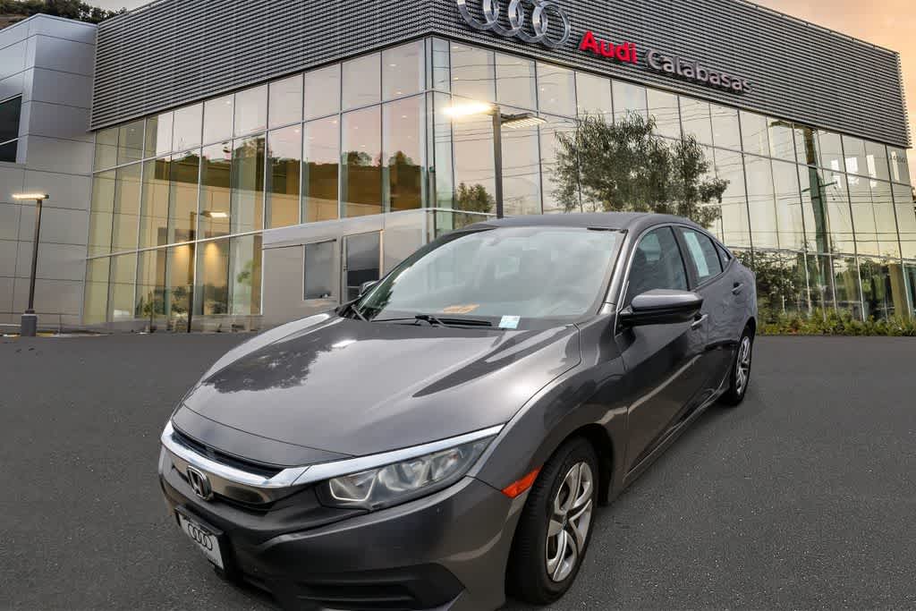 Silver 2016 Honda Civic LX Sedan Front-Wheel Drive Continuously Variable Transmission