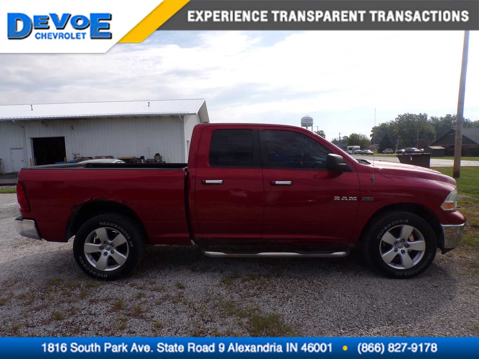 Inferno Red Crystal Pearl 2009 Dodge RAM 1500 Pickup Truck Four-Wheel Drive 5-Speed Automatic