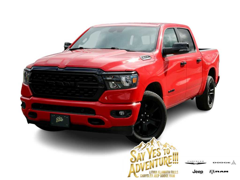 Flame Red Clearcoat 2024 RAM 1500 Big Horn Crew Cab 4WD Pickup Truck Four-Wheel Drive 8-Speed Automatic
