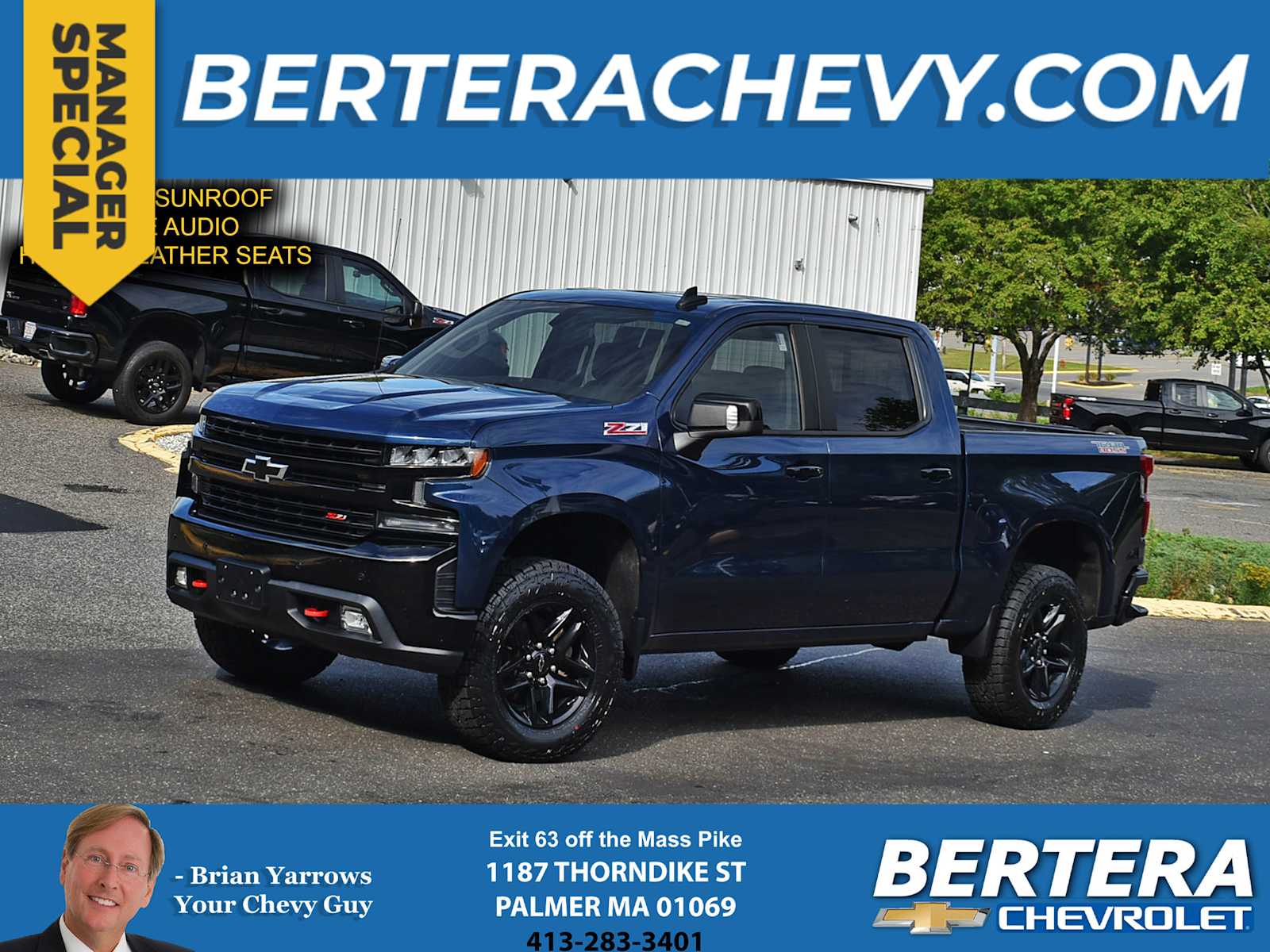 Northsky Blue Metallic 2019 Chevrolet Silverado 1500 Pickup Truck Four-Wheel Drive 8-Speed Automatic