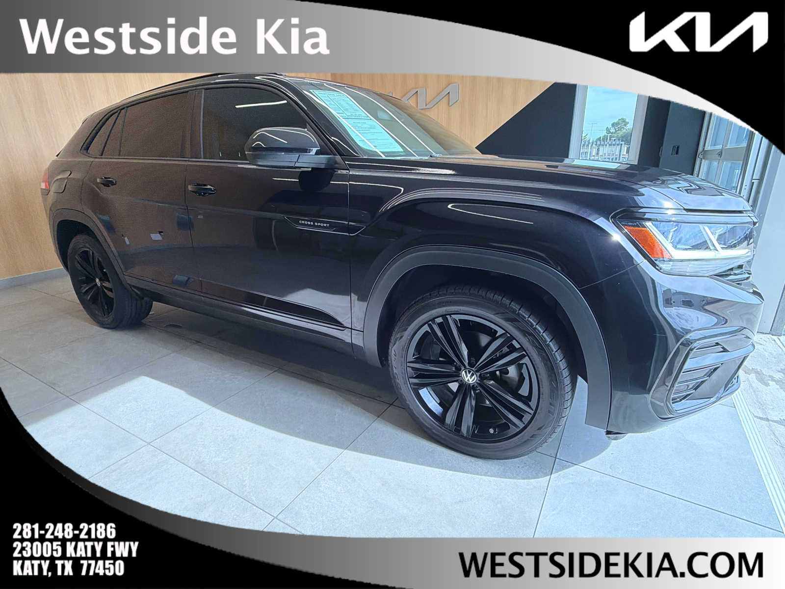 2023 Volkswagen Atlas Cross Sport 3.6L V6 SEL R-Line Black Deep Black Pearl at AutoNation Chrysler Jeep Dodge Ram Spring