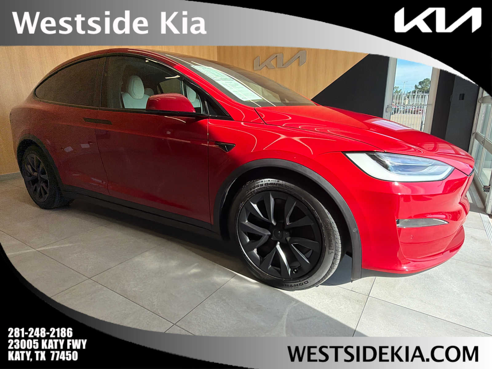2023 Tesla Model X  Red at Texan GMC Buick
