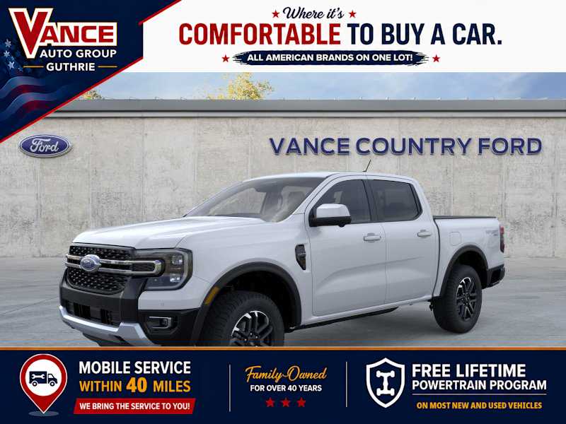Oxford White 2026 Ford Ranger Lariat SuperCrew 4WD Pickup Truck Four-Wheel Drive Automatic
