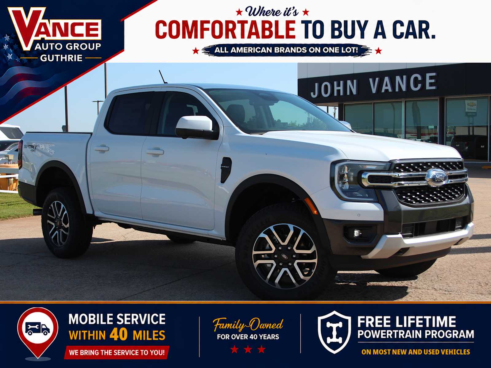Oxford White 2026 Ford Ranger Pickup Truck Four-Wheel Drive Automatic