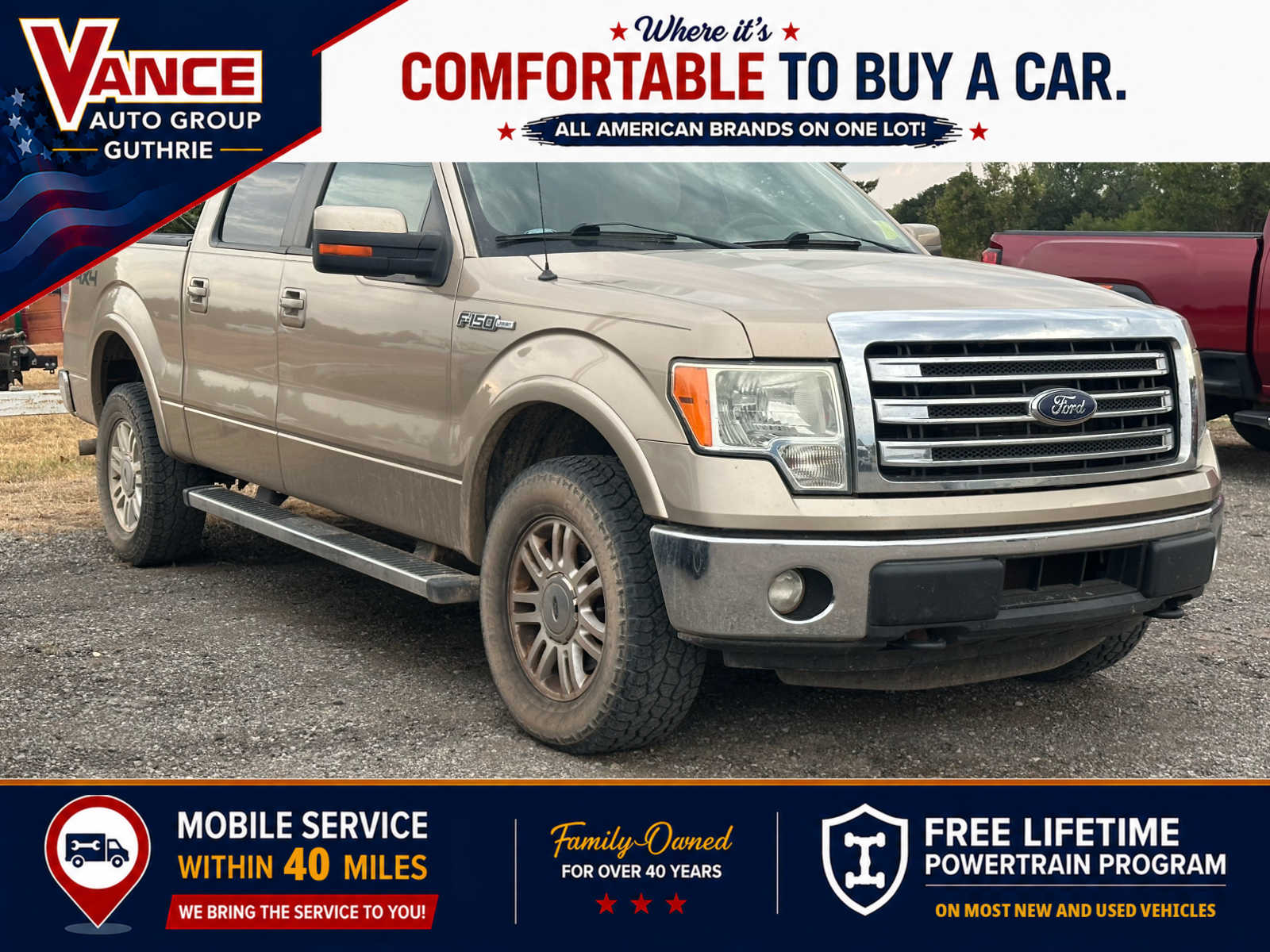 Pale Adobe Metallic 2014 Ford F-150 Pickup Truck Four-Wheel Drive 6-Speed Automatic