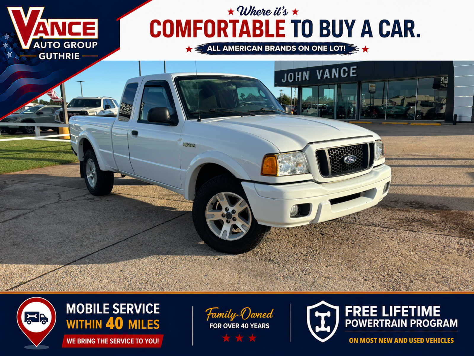 Oxford White 2005 Ford Ranger Pickup Truck Rear-Wheel Drive 5-Speed Manual