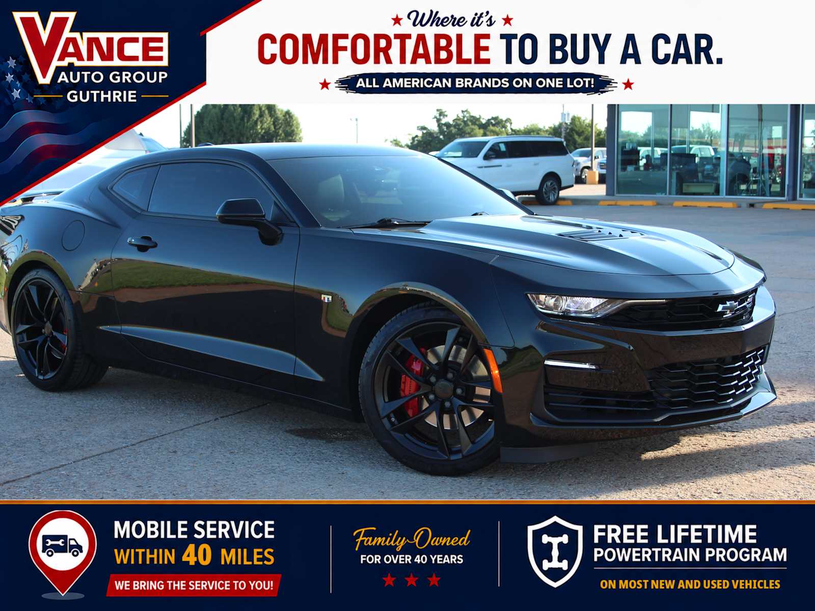 Black 2023 Chevrolet Camaro Coupe Rear-Wheel Drive 6-Speed Manual