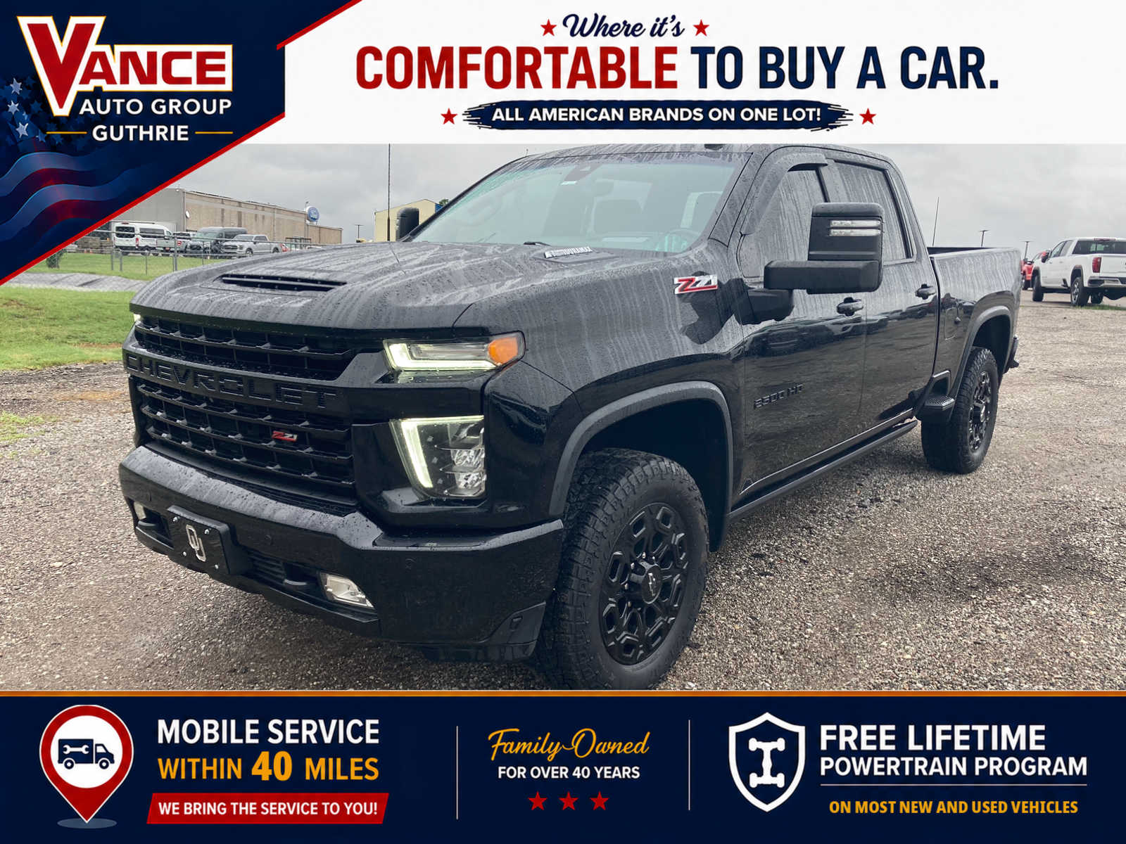 Black 2022 Chevrolet Silverado 2500HD LTZ Crew Cab 4WD Pickup Truck Four-Wheel Drive Automatic