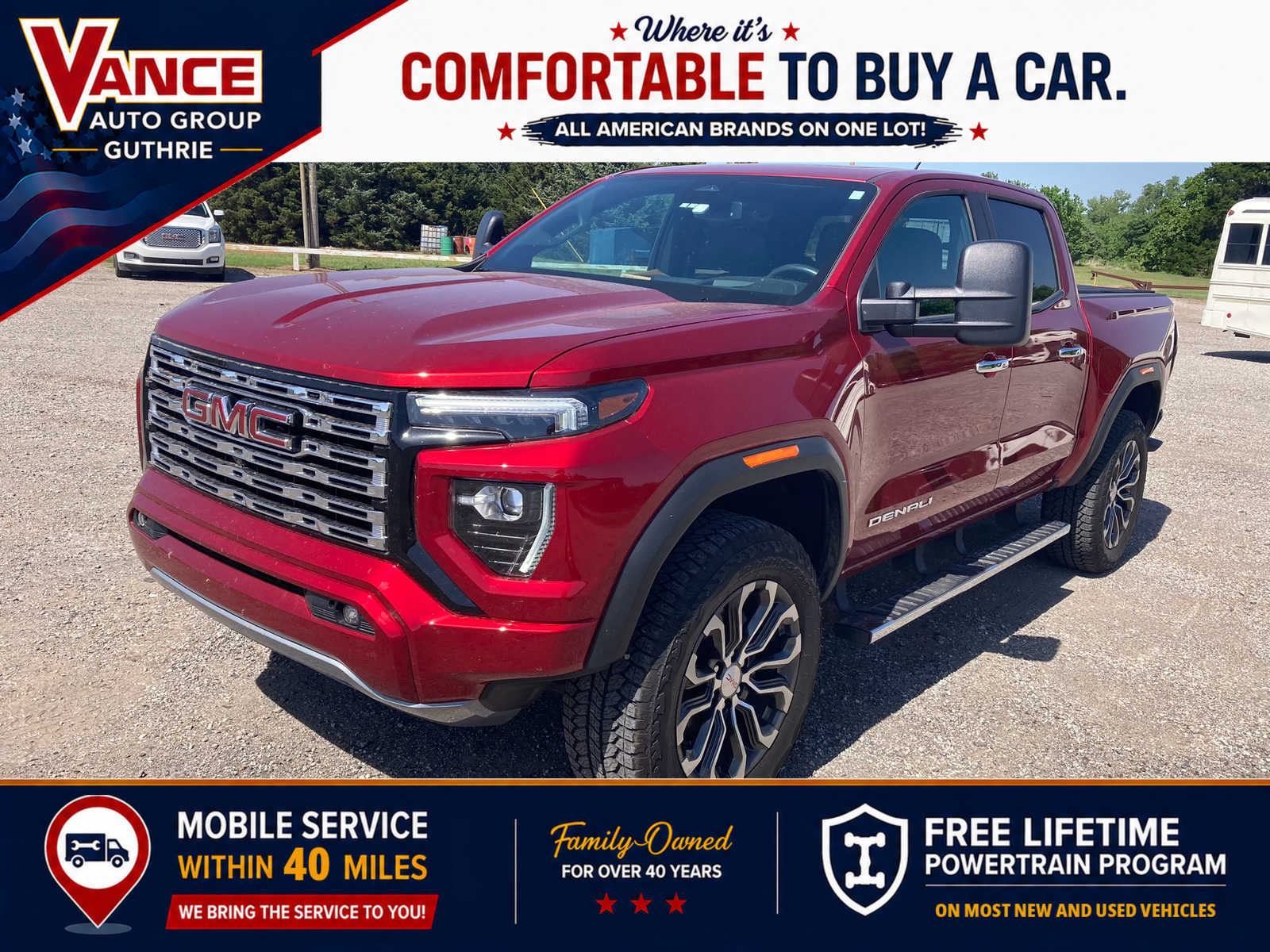 Volcanic Red Tintcoat 2024 GMC Canyon Denali Crew Cab 4WD Pickup Truck Four-Wheel Drive 8-Speed Automatic