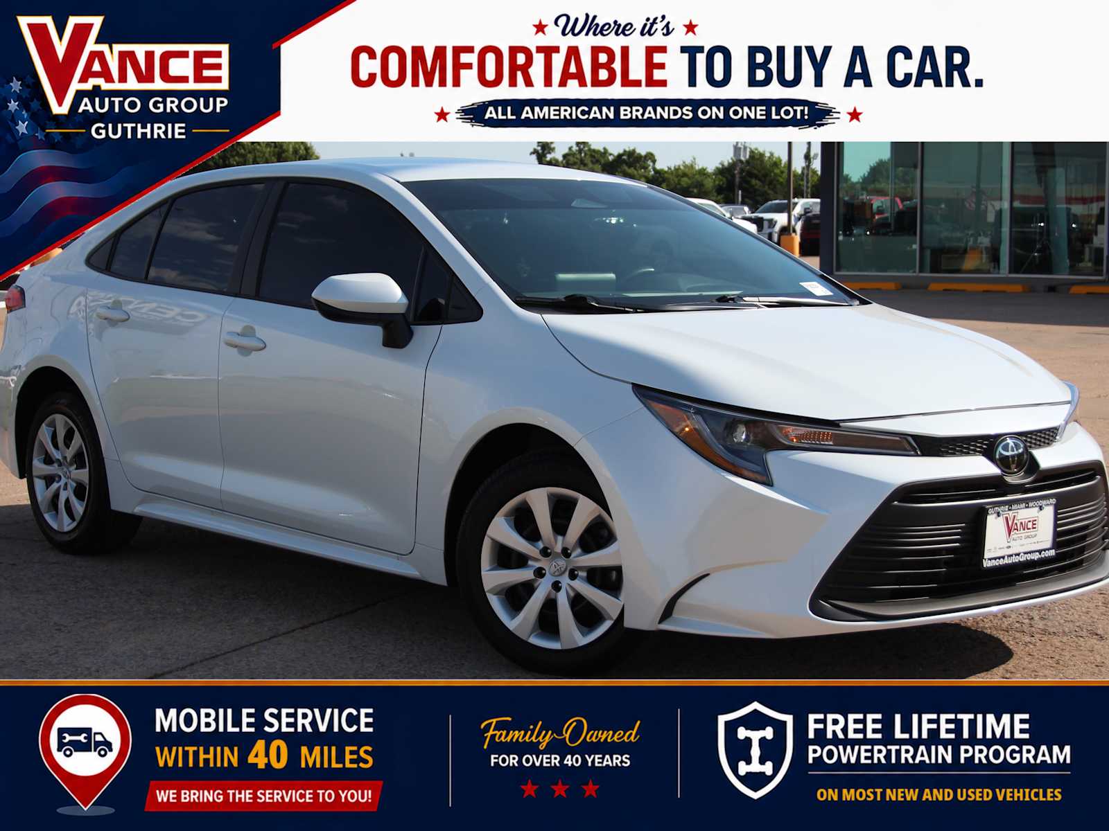 White (Wind Chill Pearl) 2026 Toyota Corolla LE FWD Sedan Front-Wheel Drive Continuously Variable Transmission