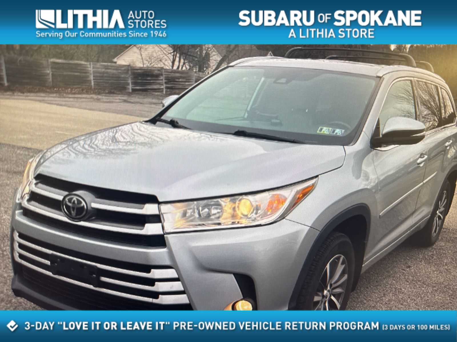 Celestial Silver Metallic 2018 Toyota Highlander XLE AWD SUV / Crossover All-Wheel Drive 8-Speed Automatic