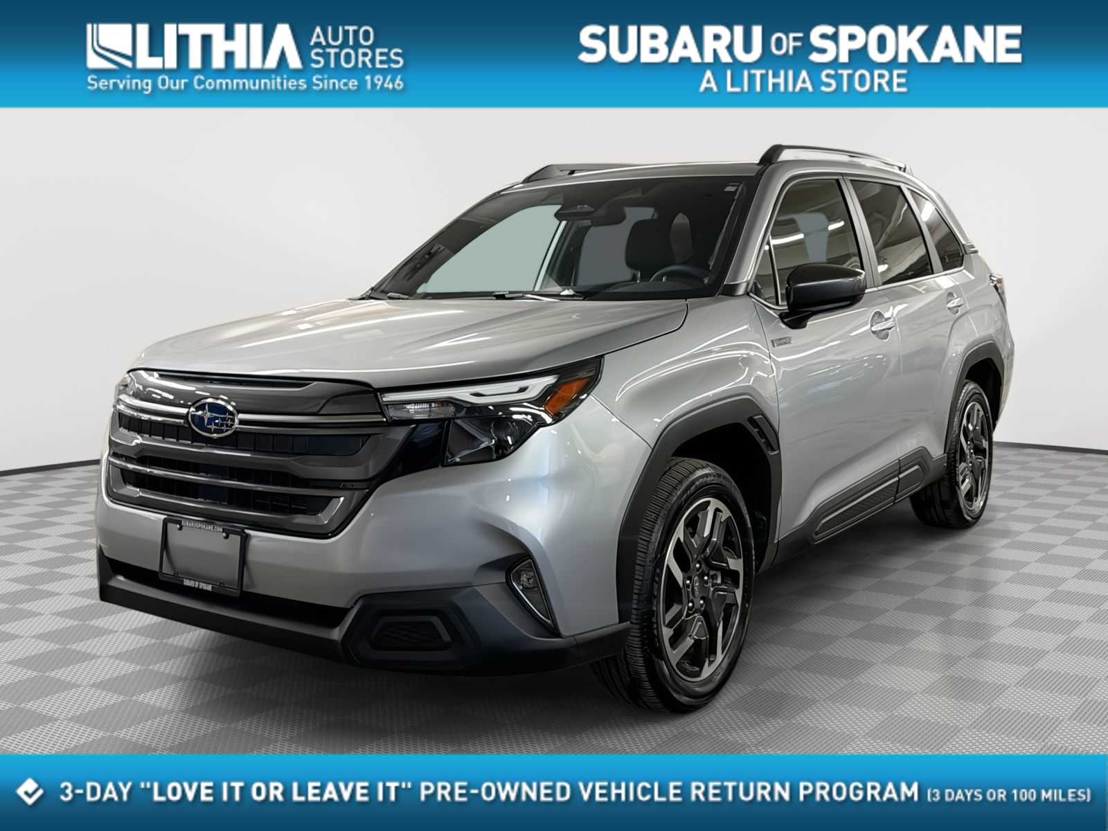 Ice Silver Metallic 2025 Subaru Forester Hybrid Premium AWD SUV / Crossover All-Wheel Drive Continuously Variable Transmission