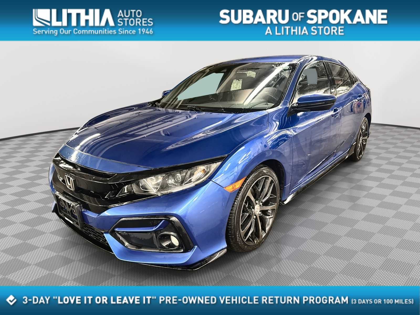 Aegean Blue Metallic 2020 Honda Civic Hatchback Sport FWD Hatchback Front-Wheel Drive 6-Speed Manual