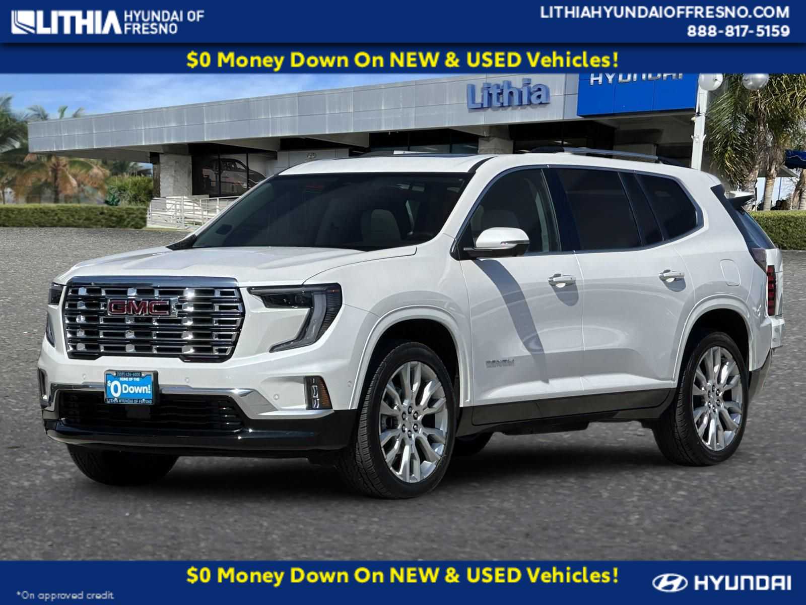 White Frost Tricoat 2024 GMC Acadia Denali FWD SUV / Crossover Front-Wheel Drive 8-Speed Automatic