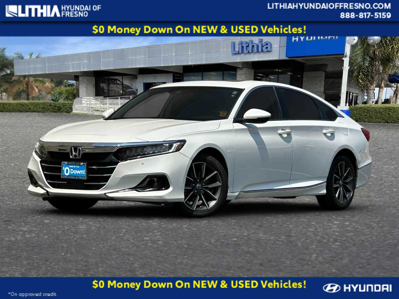 Platinum White Pearl 2022 Honda Accord Sedan Front-Wheel Drive Continuously Variable Transmission