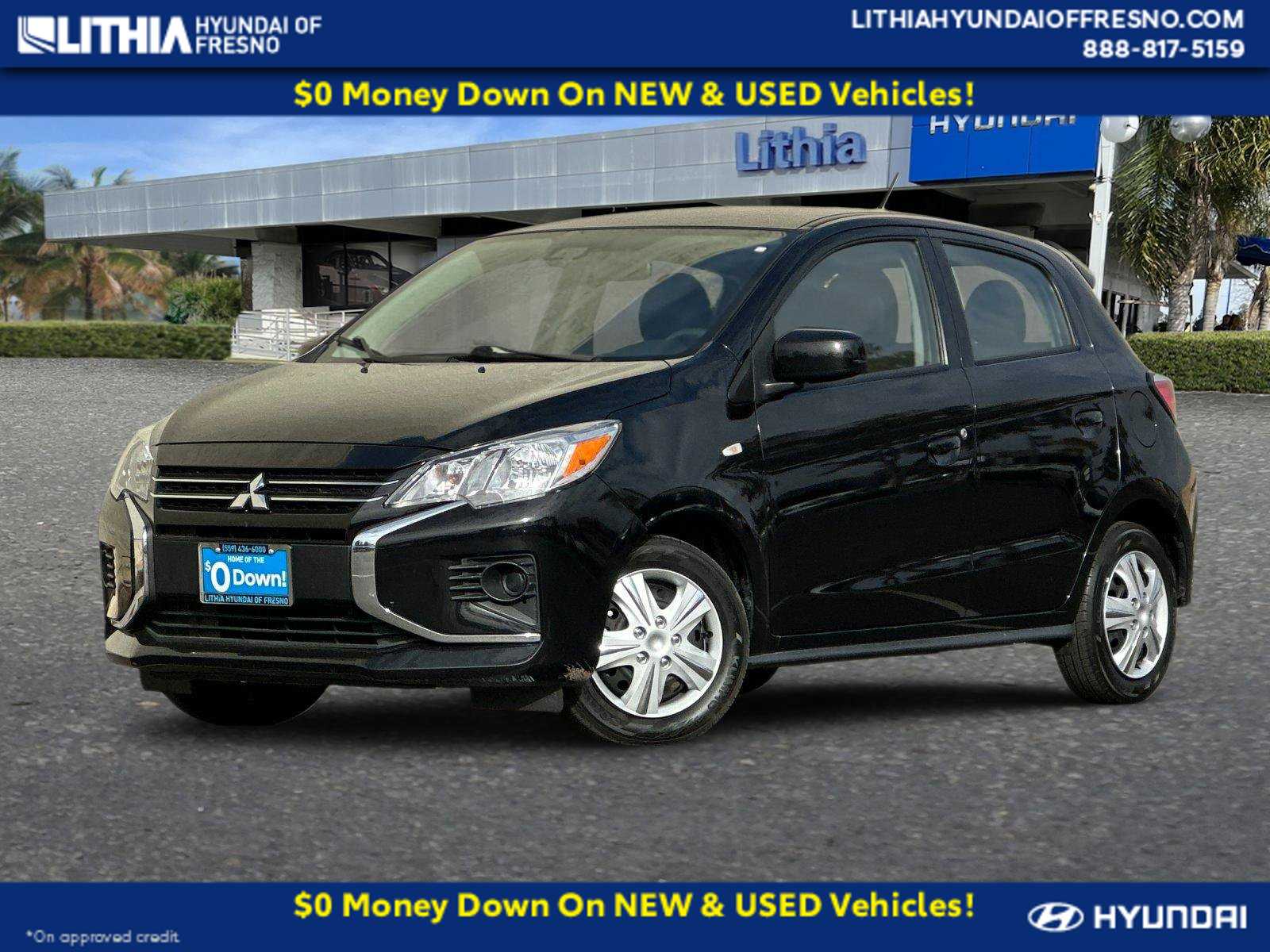 Jet Black Metallic 2024 Mitsubishi Mirage Hatchback Front-Wheel Drive Continuously Variable Transmission