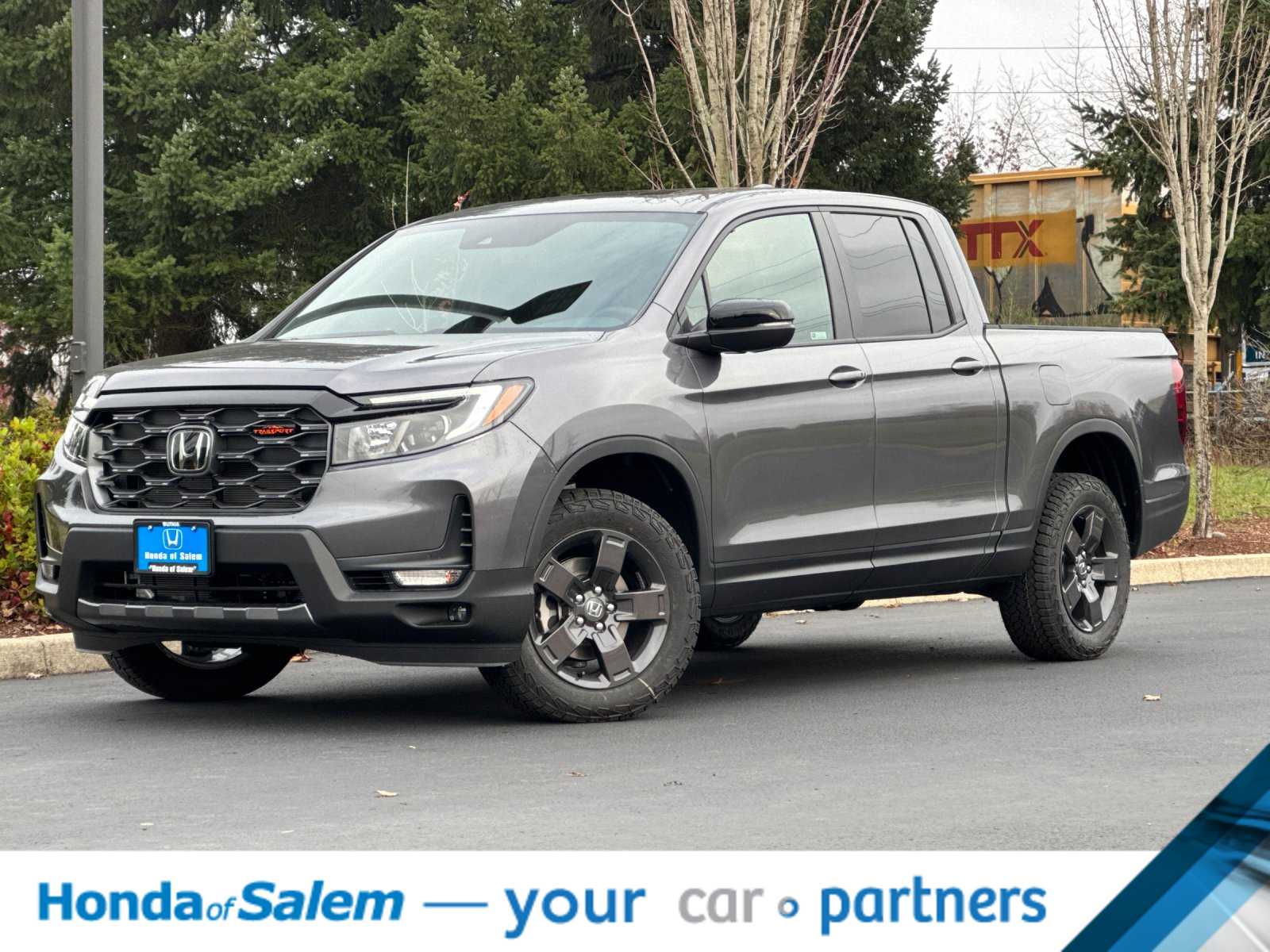 Gray (Modern Steel Metallic) 2026 Honda Ridgeline TrailSport AWD Pickup Truck All-Wheel Drive 9-Speed Automatic