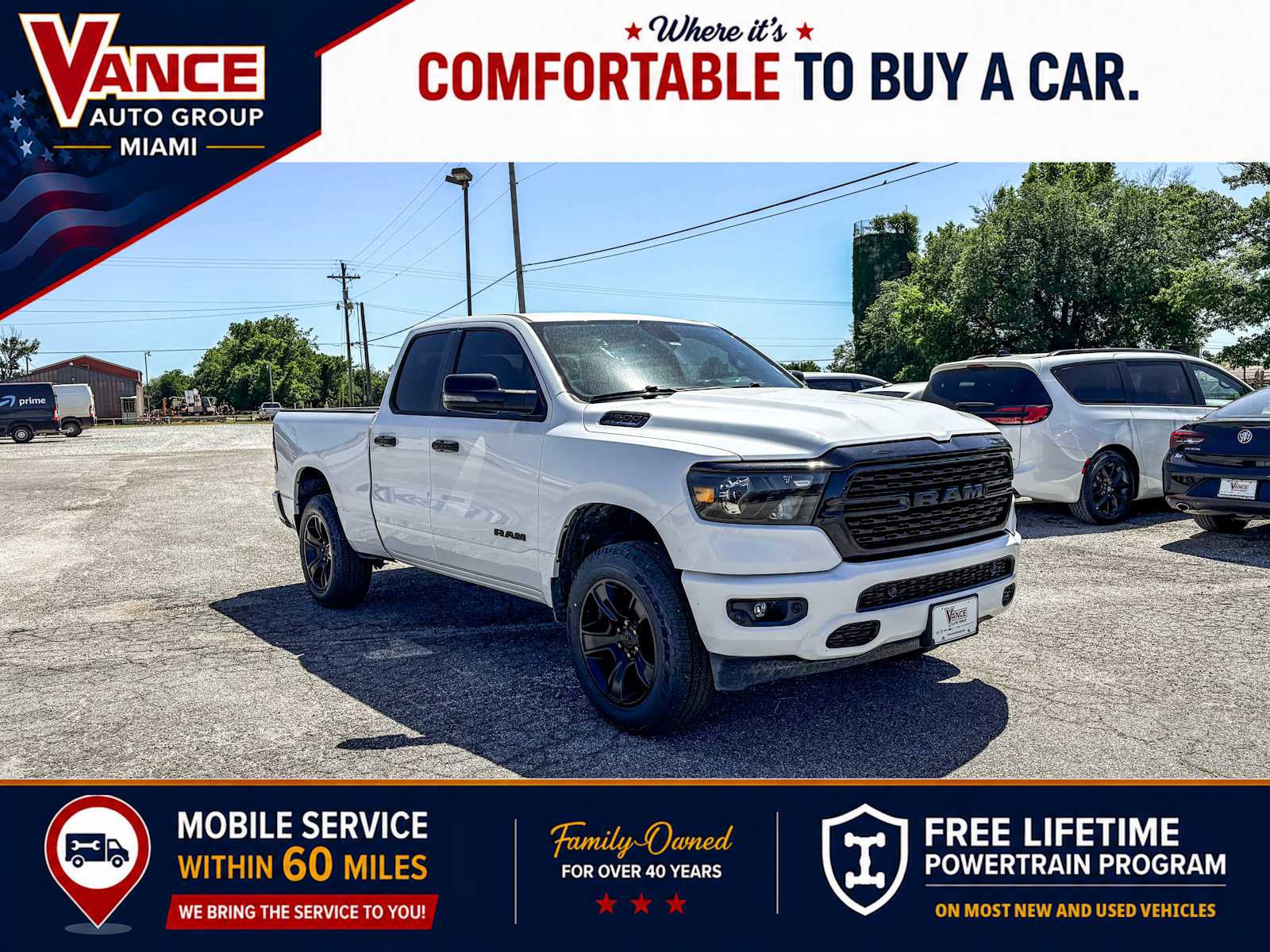 Bright White Clearcoat 2023 RAM 1500 Big Horn Quad Cab 4WD Pickup Truck Four-Wheel Drive 8-Speed Automatic