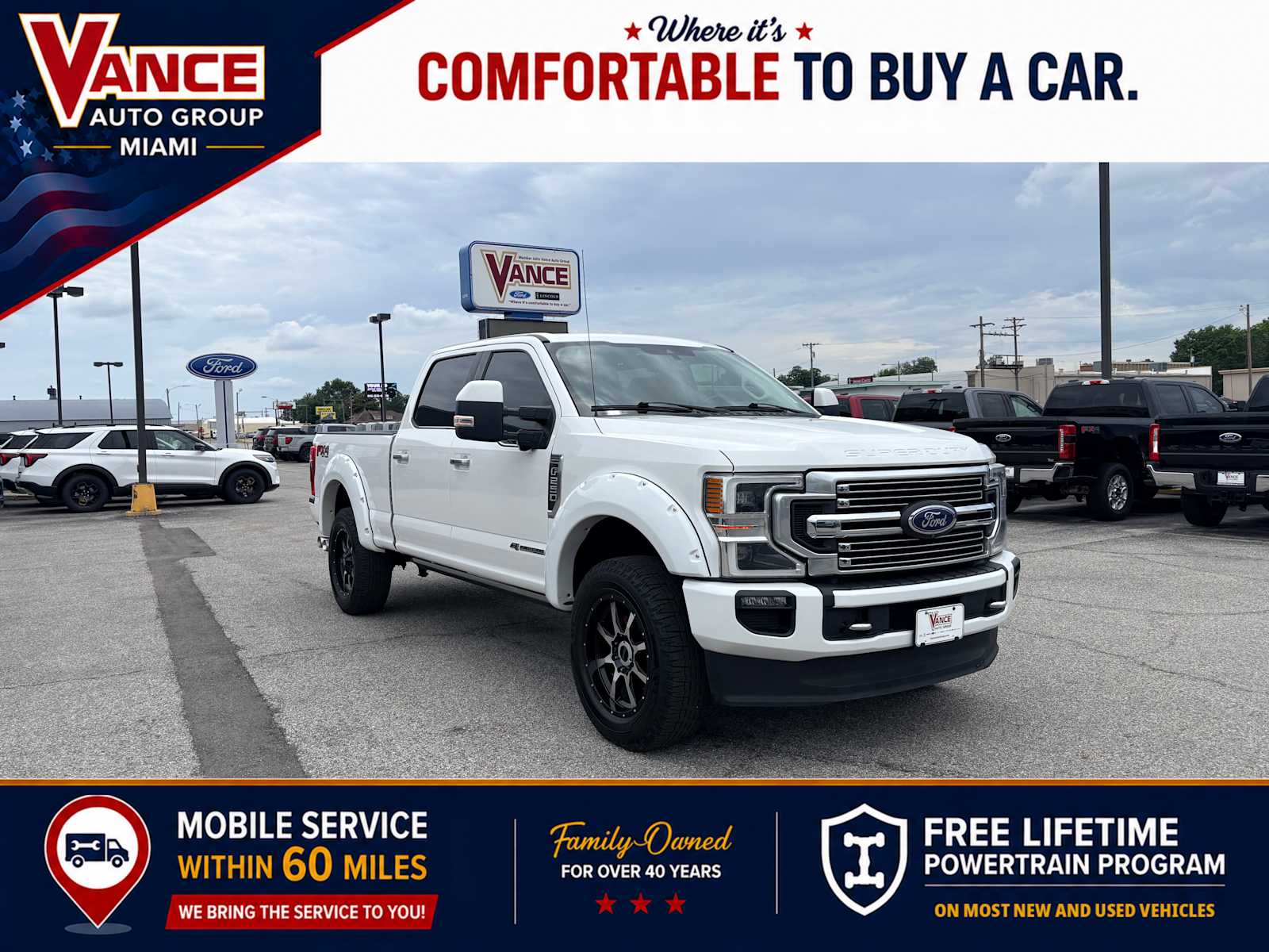 Star White Metallic Tri-Coat 2020 Ford F-250 Super Duty Limited Crew Cab 4WD Pickup Truck Four-Wheel Drive Automatic