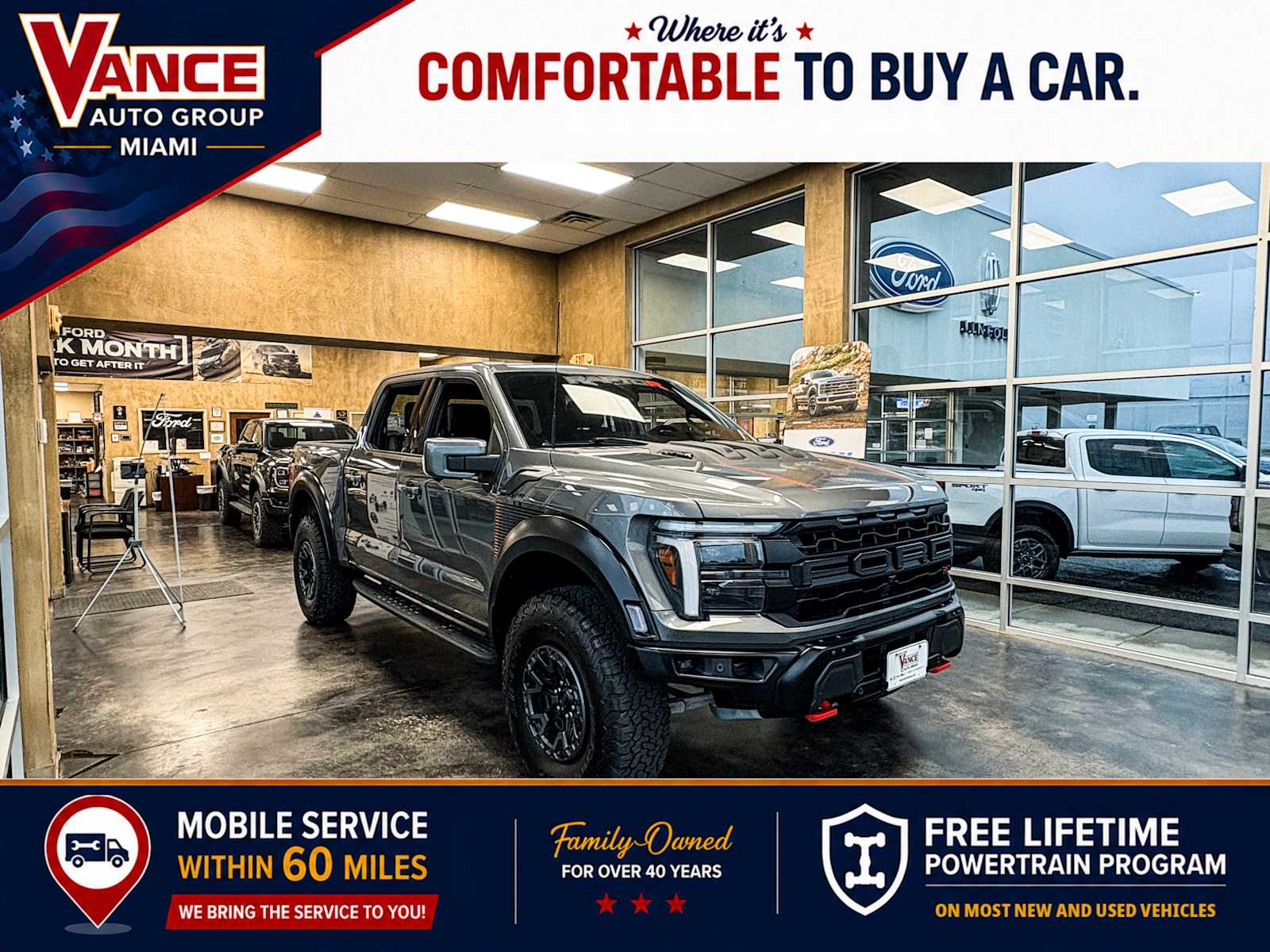 Carbonized Gray Metallic 2025 Ford F-150 Raptor SuperCrew 4WD Pickup Truck Four-Wheel Drive Automatic