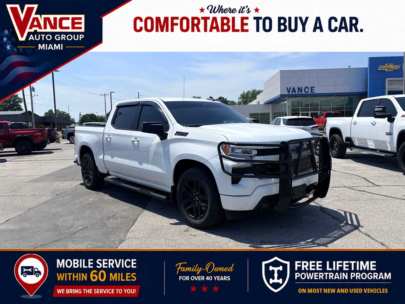 Summit White 2023 Chevrolet Silverado 1500 RST Crew Cab 4WD Pickup Truck Four-Wheel Drive Automatic