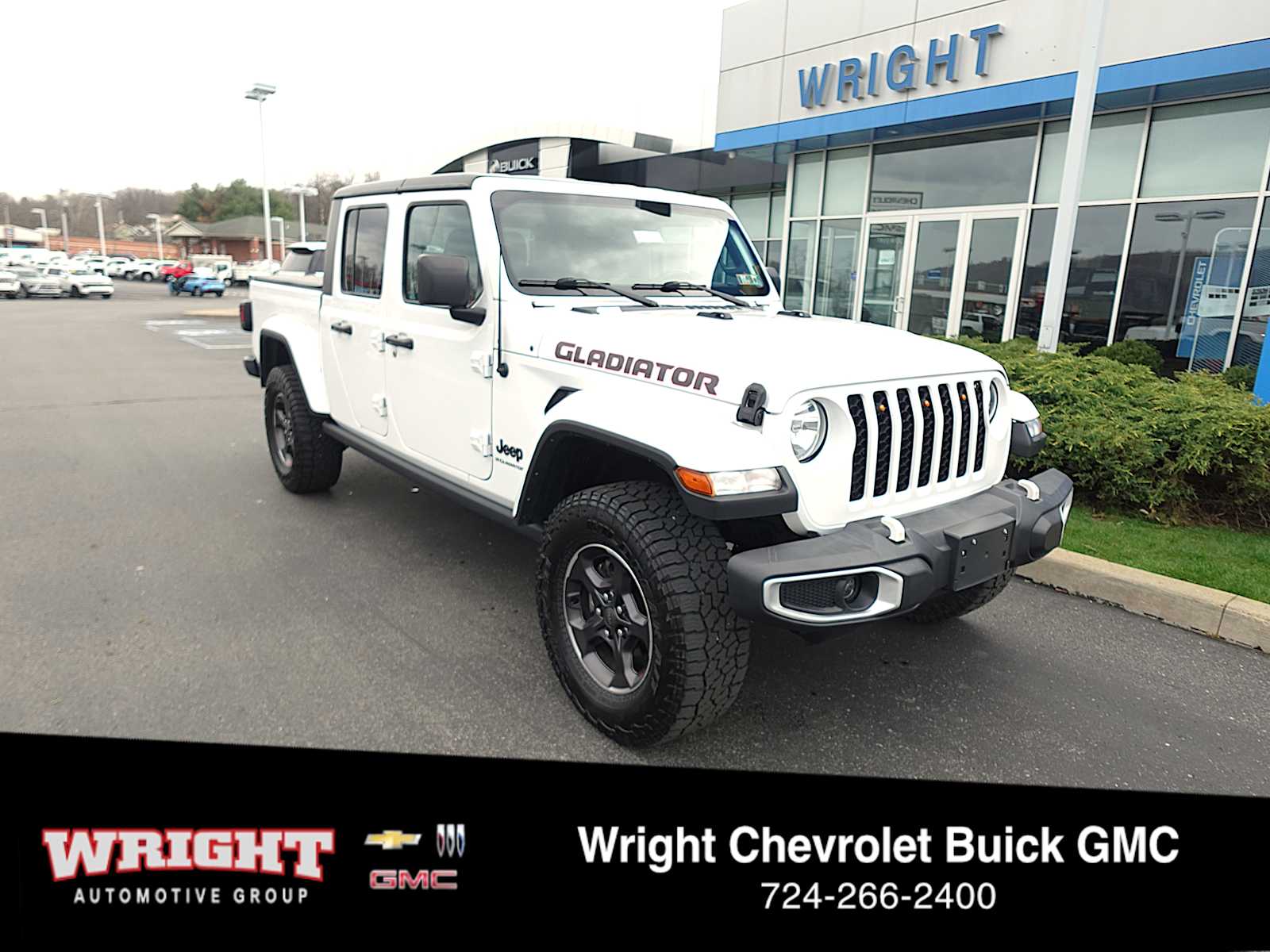 Bright White Clearcoat 2023 Jeep Gladiator Sport S Crew Cab 4WD Pickup Truck Four-Wheel Drive 8-Speed Automatic