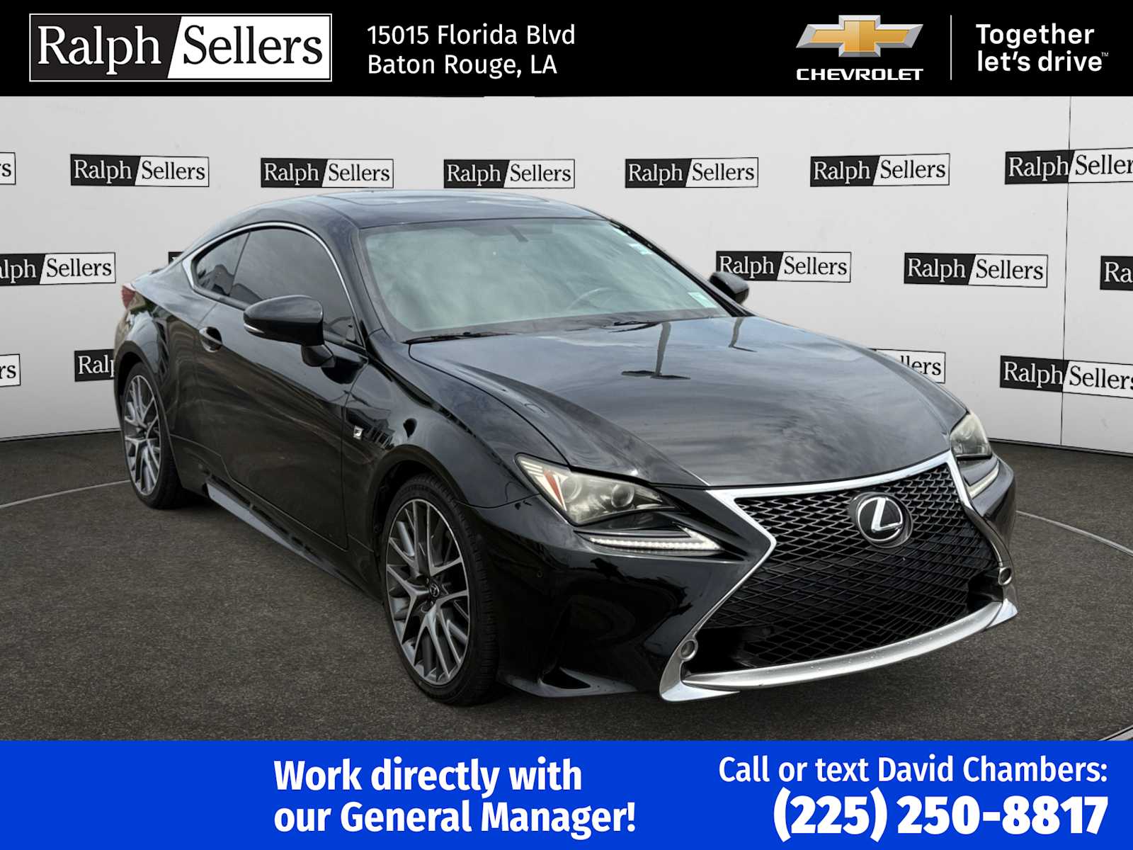 Black (Obsidian) 2015 Lexus RC Coupe Rear-Wheel Drive 8-Speed Automatic