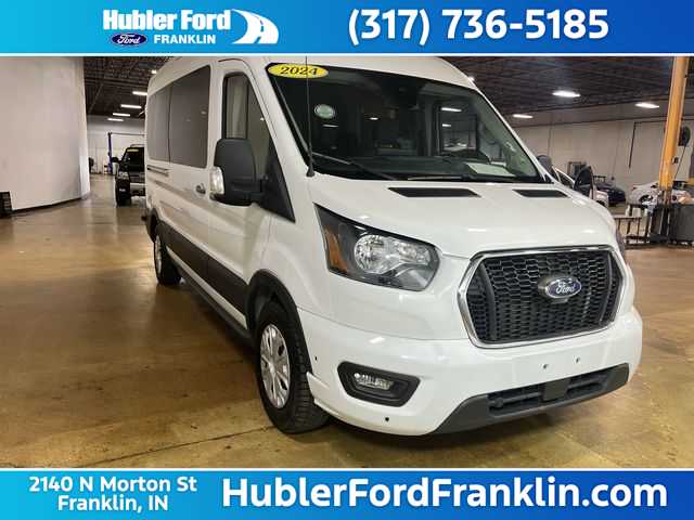 Oxford White 2024 Ford Transit Passenger 350 XLT Medium Roof LB RWD Van Rear-Wheel Drive Automatic