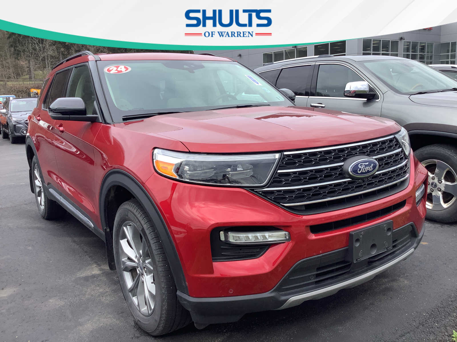Rapid Red Metallic Tinted Clearcoat 2024 Ford Explorer XLT AWD SUV / Crossover All-Wheel Drive Automatic
