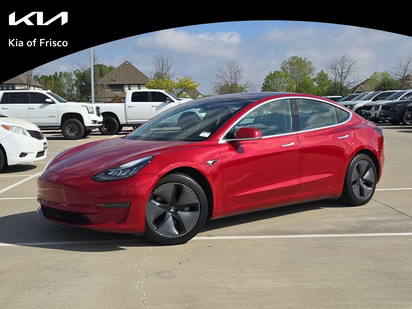 Red 2018 Tesla Model 3 Long Range RWD Sedan Rear-Wheel Drive 1-Speed Automatic
