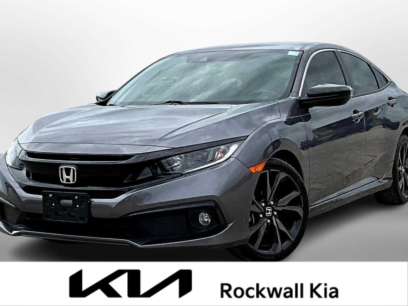 Gray (Modern Steel Metallic) 2019 Honda Civic Sport FWD Sedan Front-Wheel Drive Continuously Variable Transmission