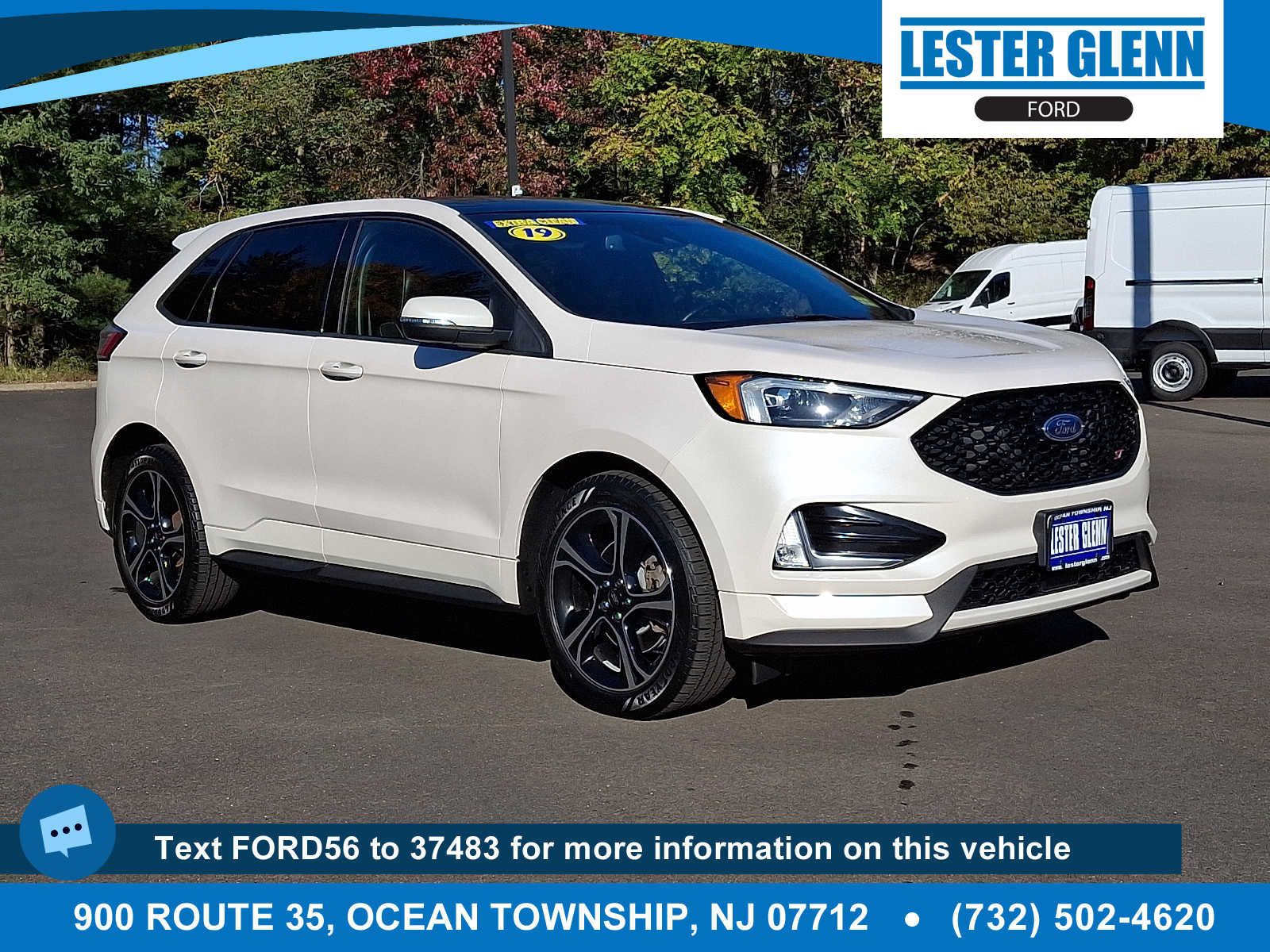 White Platinum Metallic Tri-Coat 2019 Ford Edge SUV / Crossover All-Wheel Drive 8-Speed Automatic