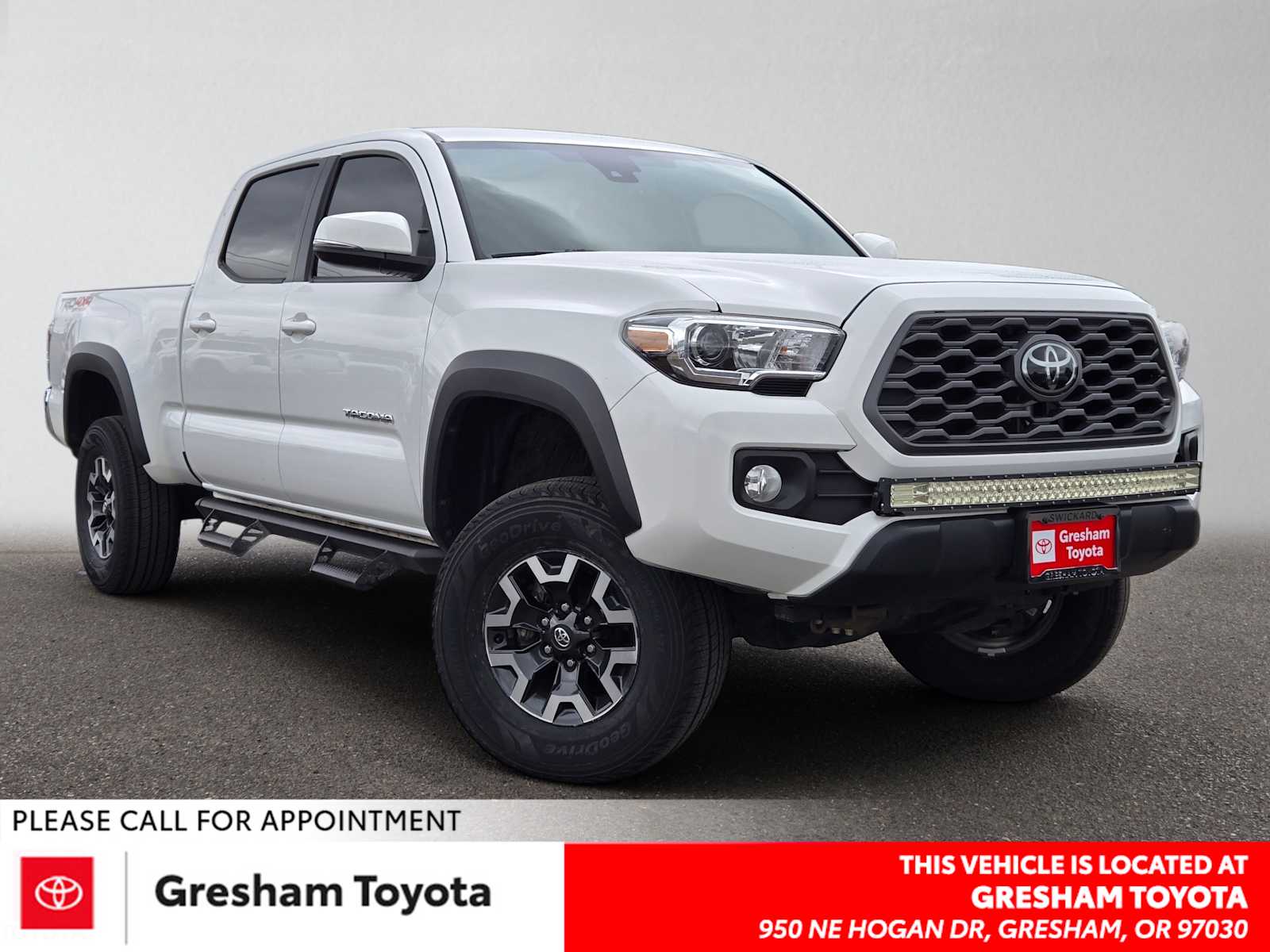 White 2022 Toyota Tacoma Pickup Truck Four-Wheel Drive 6-Speed Automatic