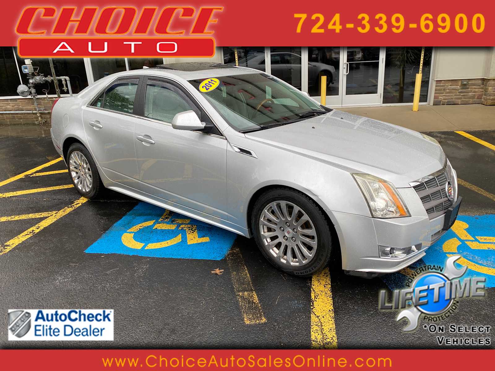 Radiant Silver Metallic 2011 Cadillac CTS 3.6L Premium RWD Sedan Rear-Wheel Drive 6-Speed Automatic
