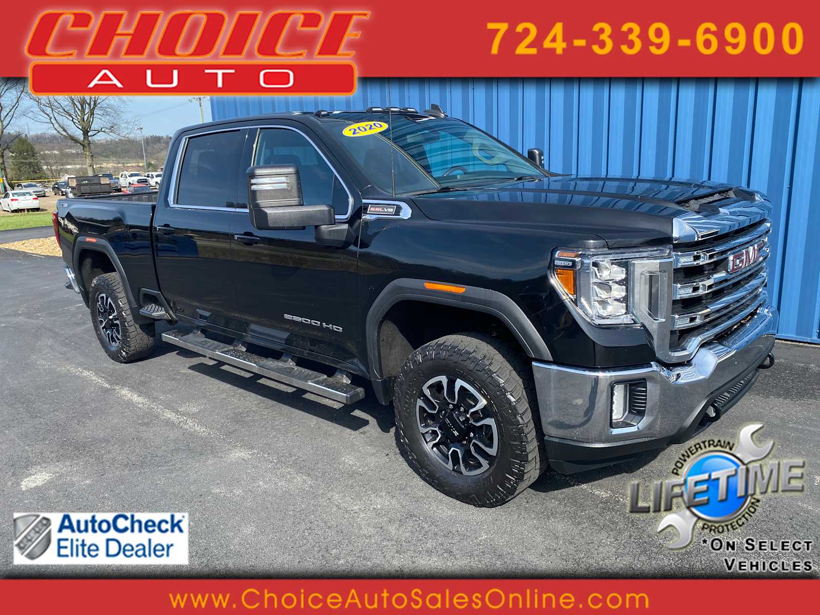 Onyx Black 2020 GMC Sierra 2500HD SLE Crew Cab 4WD Pickup Truck Four-Wheel Drive 6-Speed Automatic
