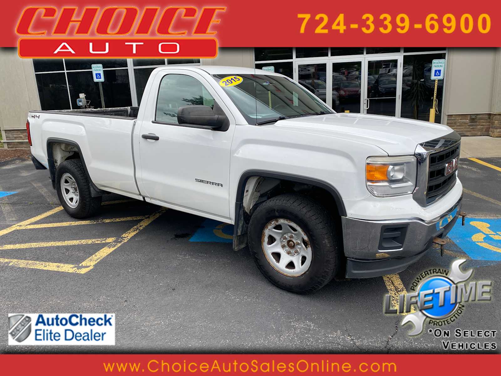 Summit White 2015 GMC Sierra 1500 Base 4WD Pickup Truck Four-Wheel Drive 6-Speed Automatic