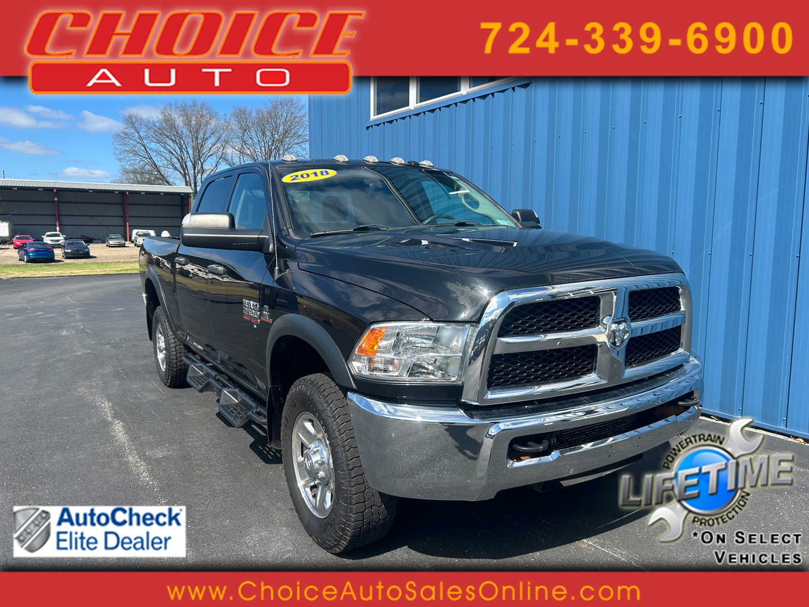 Brilliant Black Crystal Pearlcoat 2018 RAM 2500 Tradesman Crew Cab 4WD Pickup Truck Four-Wheel Drive 6-Speed Automatic