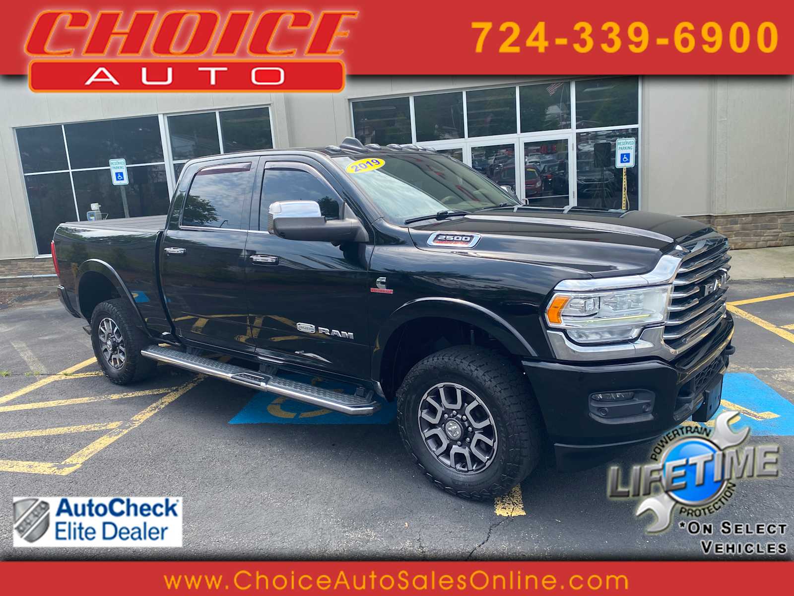Diamond Black Crystal Pearlcoat 2019 RAM 2500 Pickup Truck Four-Wheel Drive 6-Speed Automatic
