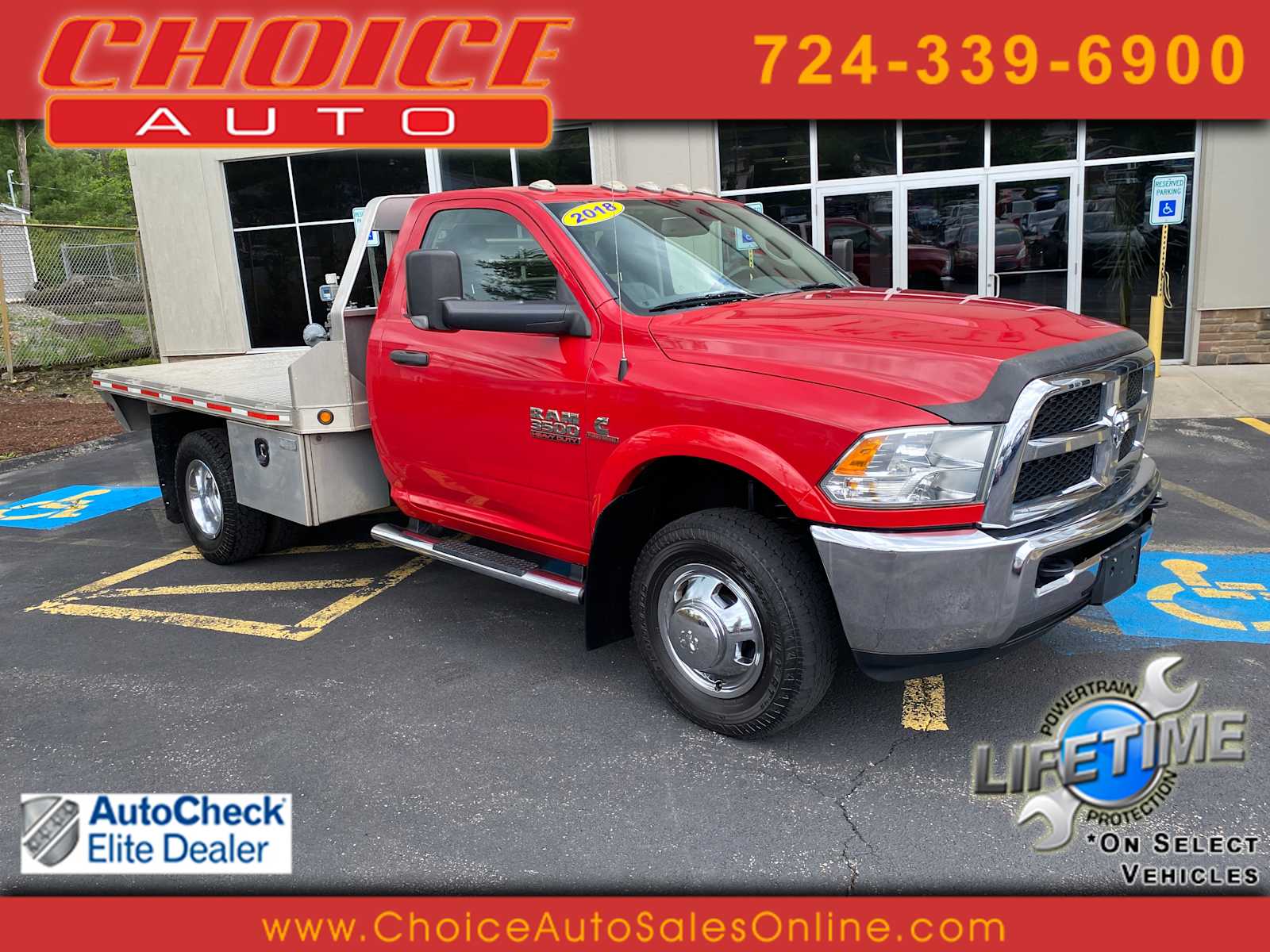 Flame Red Clearcoat 2018 RAM 3500 Chassis Tradesman 4WD Pickup Truck Four-Wheel Drive 6-Speed Automatic