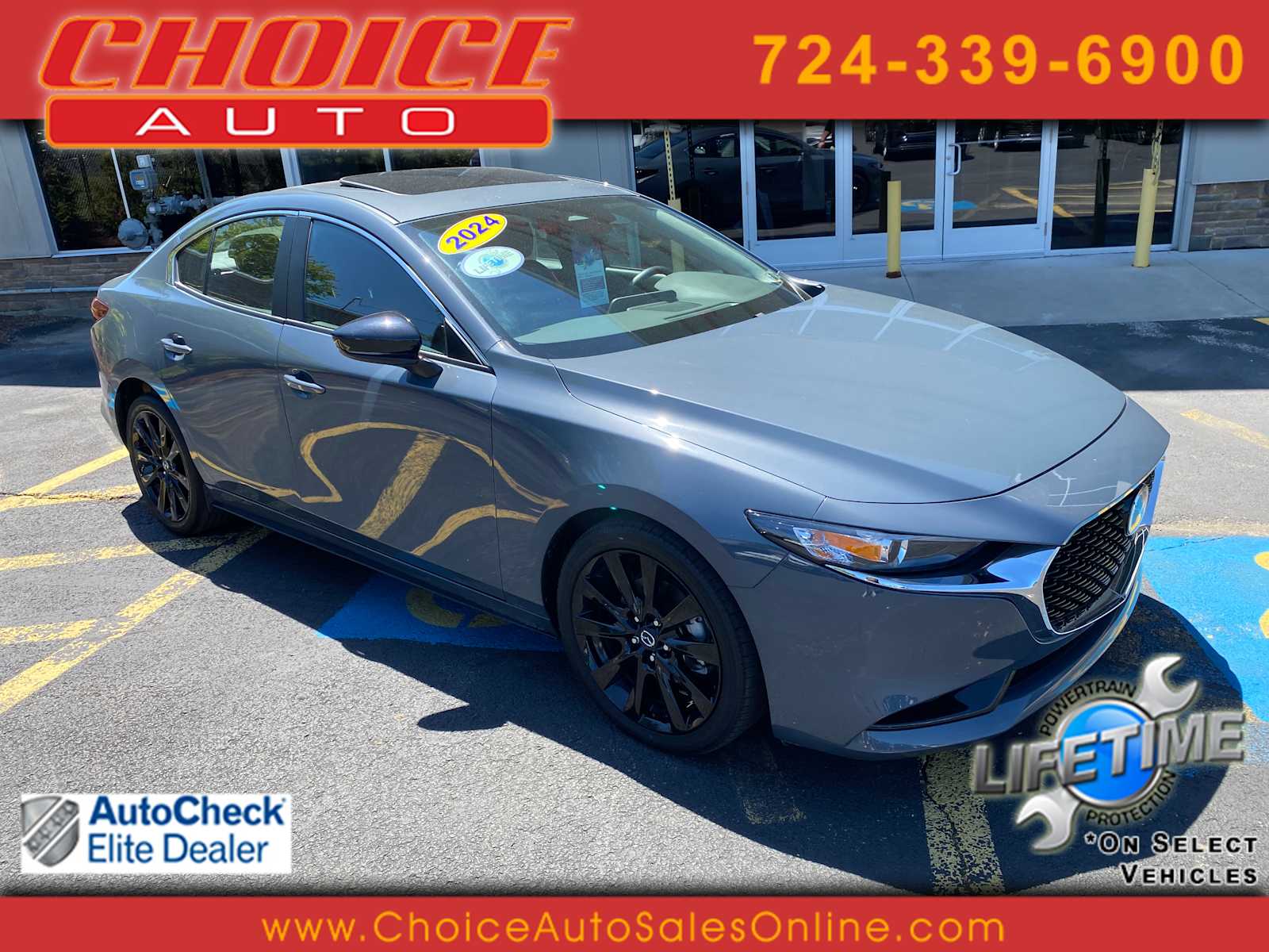 Polymetal Gray Metallic 2024 Mazda MAZDA3 2.5 S Carbon Edition Sedan AWD Sedan All-Wheel Drive 6-Speed Automatic
