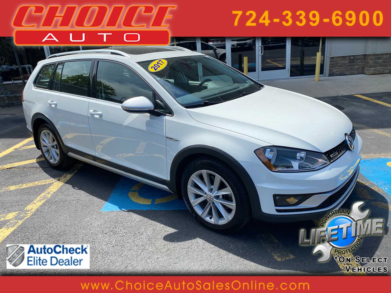 Pure White 2017 Volkswagen Golf Alltrack Wagon All-Wheel Drive 6-Speed Automatic