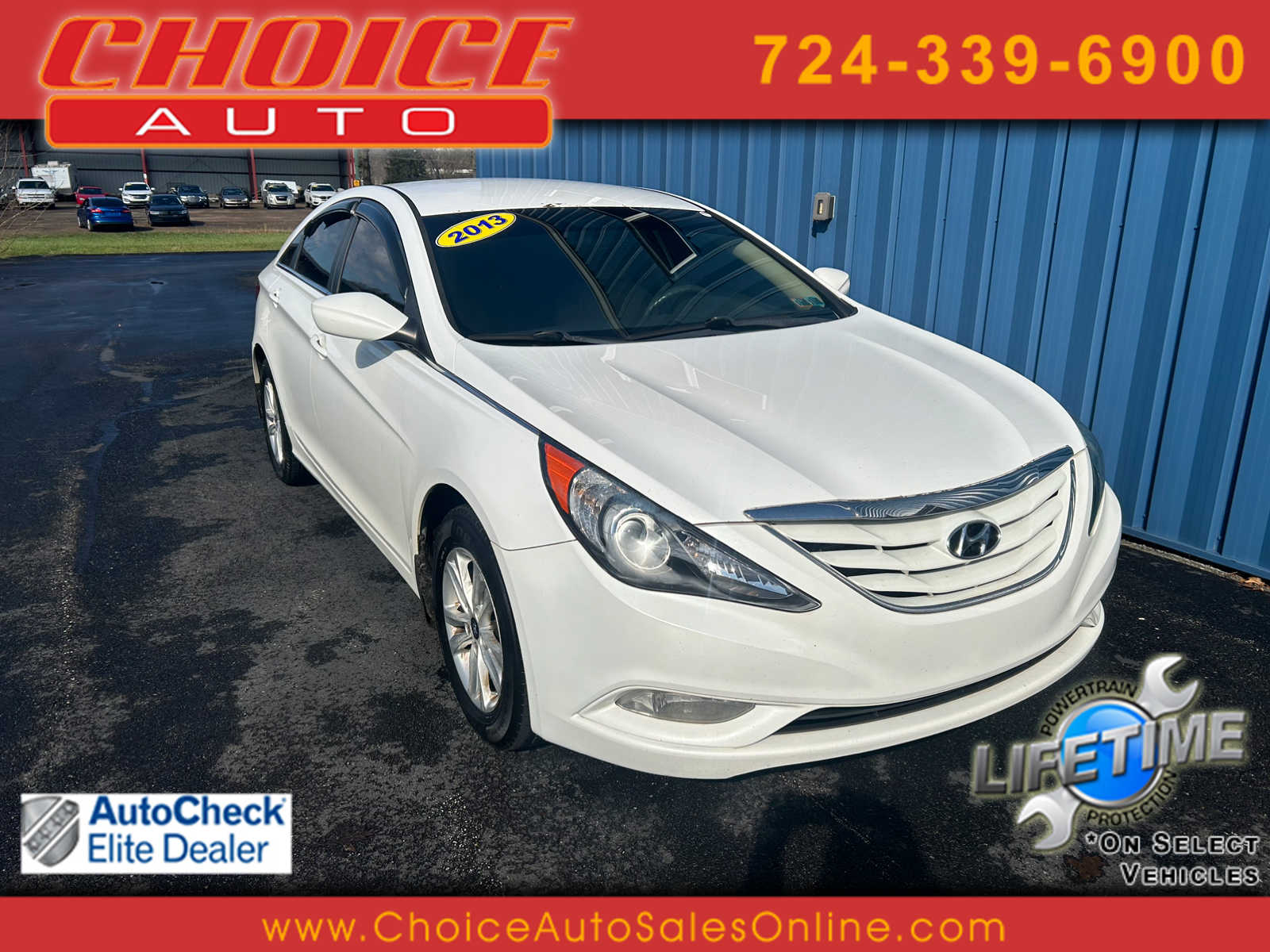 Shimmering White 2013 Hyundai Sonata GLS FWD Sedan Front-Wheel Drive 6-Speed Automatic