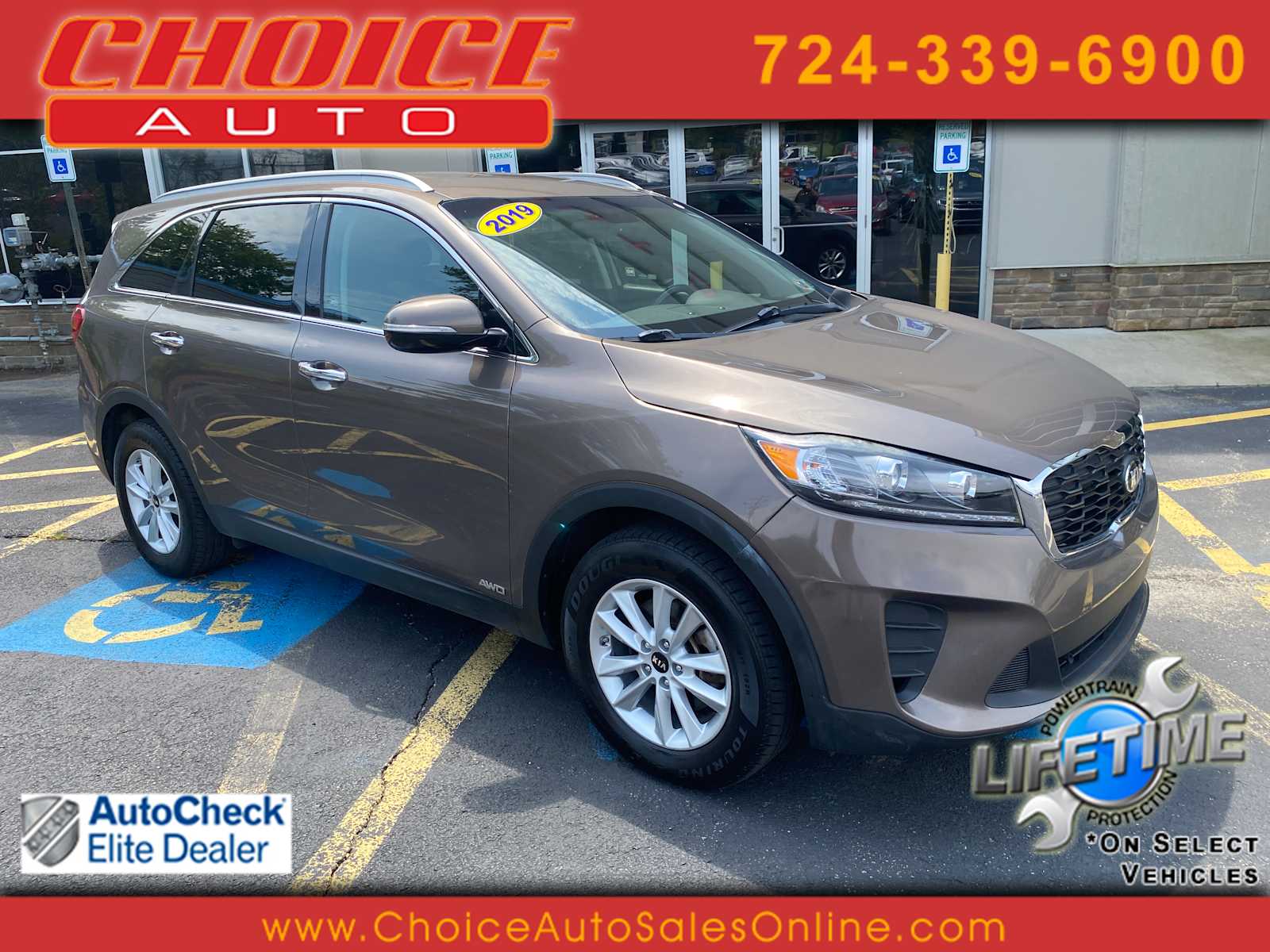Dragon Brown 2019 Kia Sorento SUV / Crossover All-Wheel Drive 8-Speed Automatic