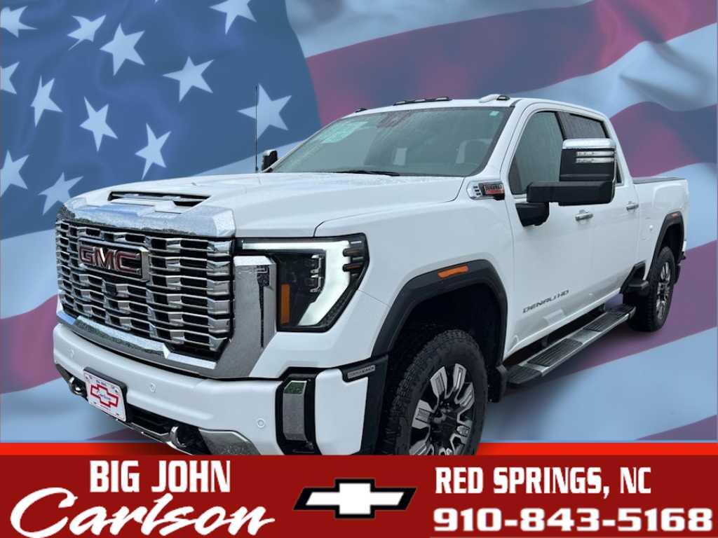 Summit White 2024 GMC Sierra 3500HD Denali Crew Cab 4WD Pickup Truck Four-Wheel Drive Automatic