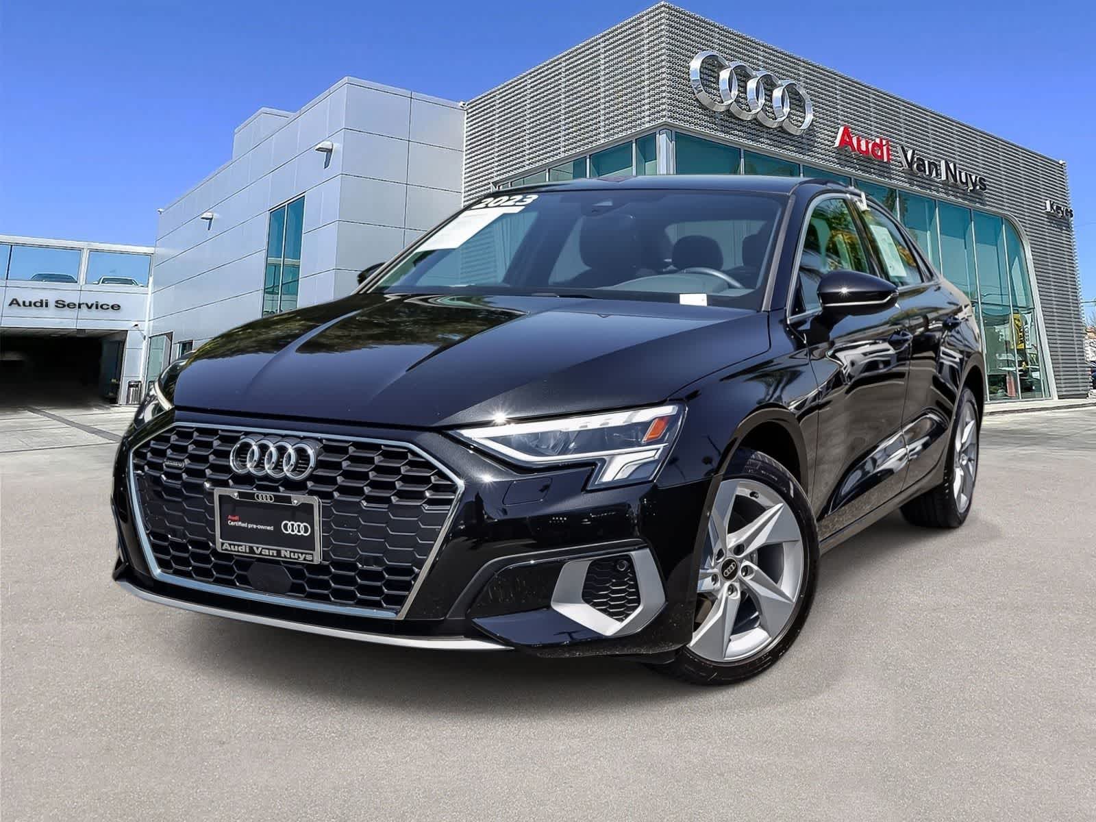 Mythos Black Metallic 2023 Audi A3 Sedan All-Wheel Drive 7-Speed Automatic