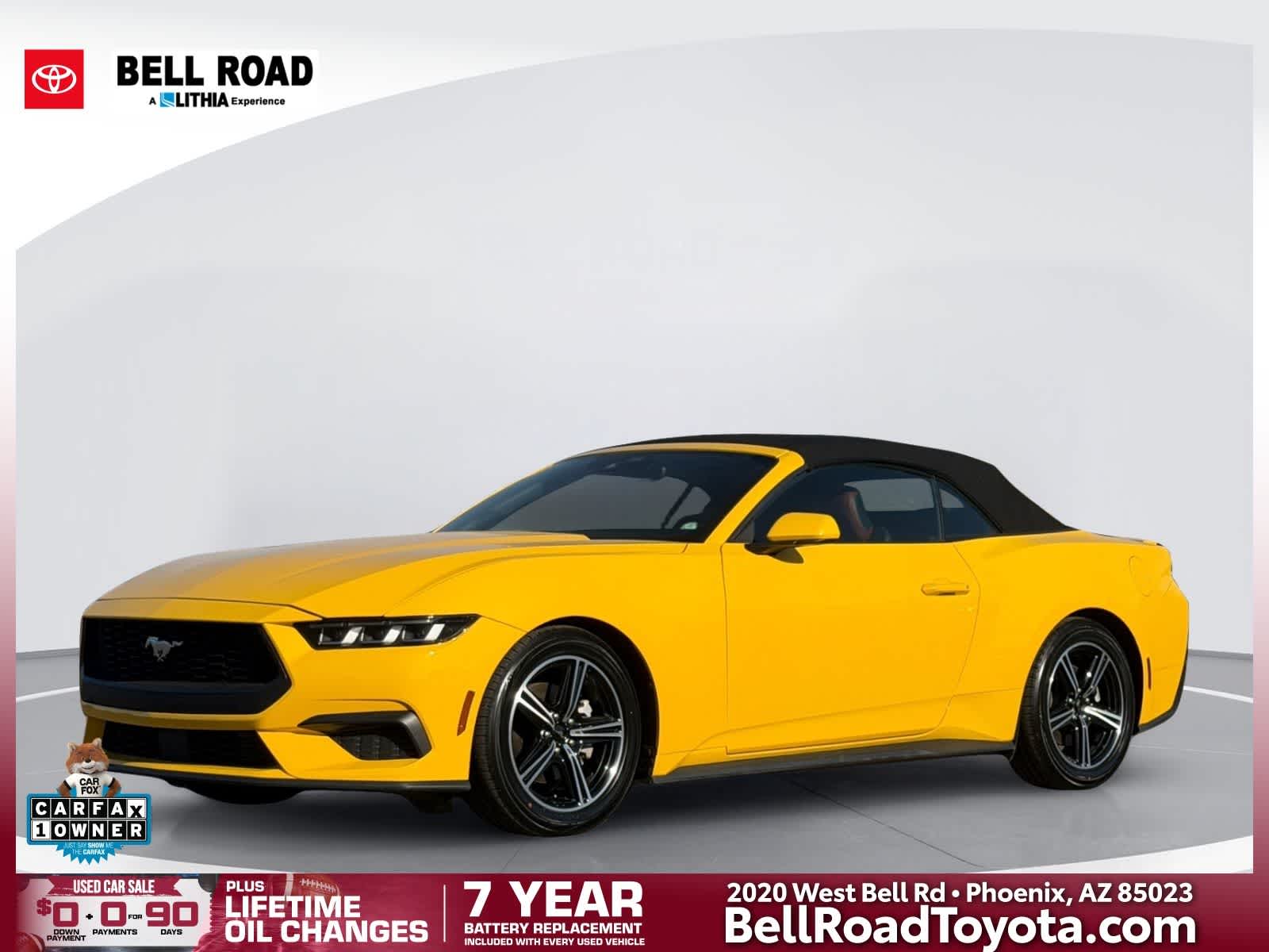 Yellow Splash Metallic Tri-coat 2024 Ford Mustang Convertible Rear-Wheel Drive Automatic