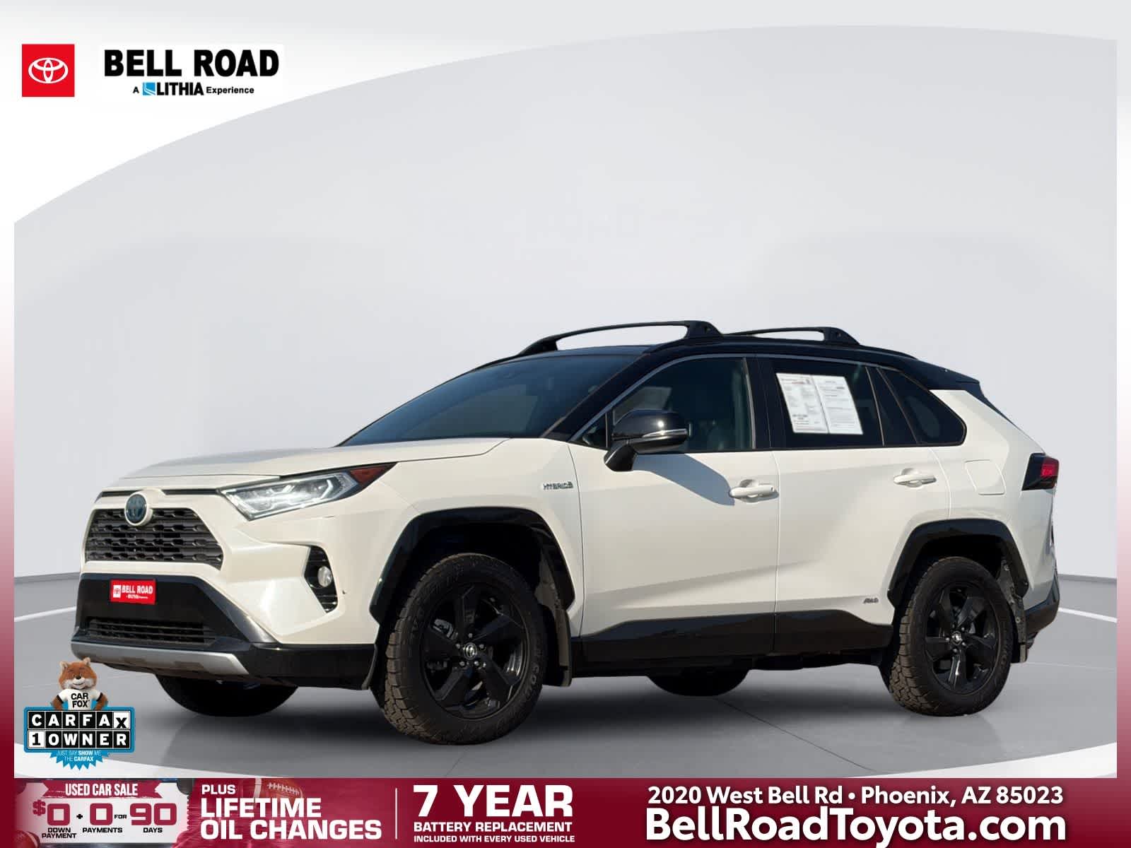 Blizzard Pearl w/Midnight Black Roof 2020 Toyota RAV4 Hybrid SUV / Crossover All-Wheel Drive Continuously Variable Transmission