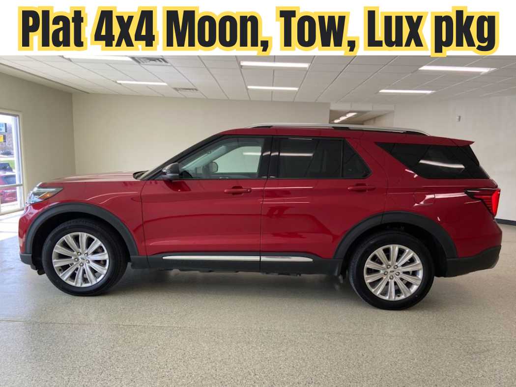 Rapid Red Metallic Tinted Clearcoat 2025 Ford Explorer Platinum AWD SUV / Crossover All-Wheel Drive Automatic