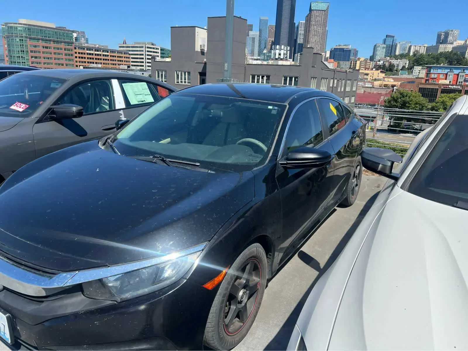 BLK/Black 2016 Honda Civic Sedan Front-Wheel Drive Continuously Variable Transmission